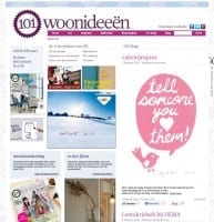 De homepage van 101 Woonideeen