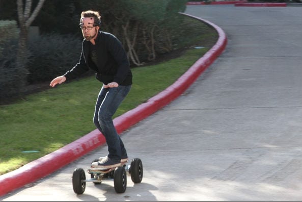 Mind-controlled skateboard