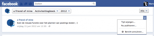 Facebook posting vooruit plannen 