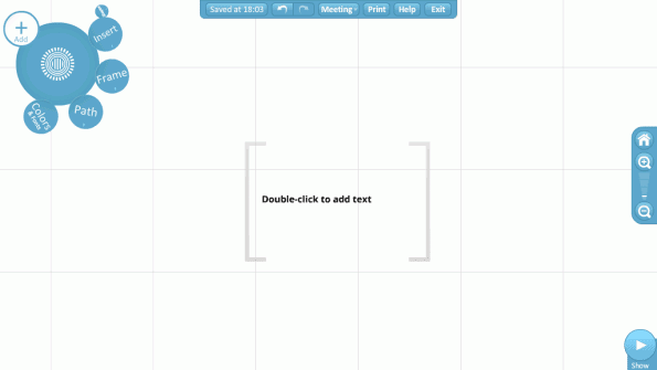 Oude interface van Prezi