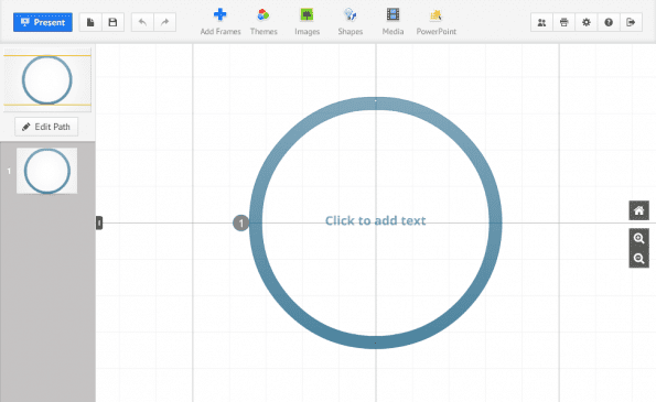 Nieuwe interface van Prezi