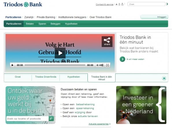 Triodos beperkt zich niet tot taken ('Afspraak maken'). Als inwoner zou ik door een gemeente, waterschap of provincie ook graag zo geholpen willen worden.