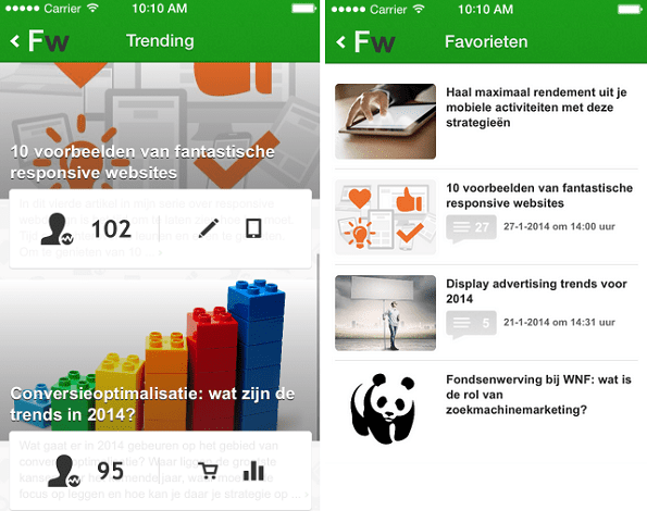 screenshots trending favorieten