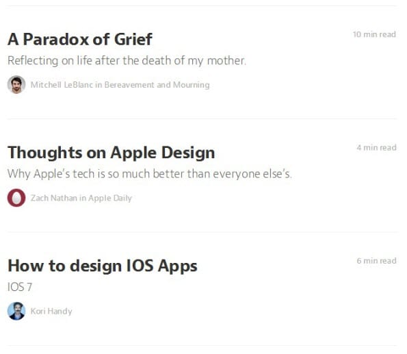 Medium.com geeft aan hoeveel tijd het lezen van een artikel kost