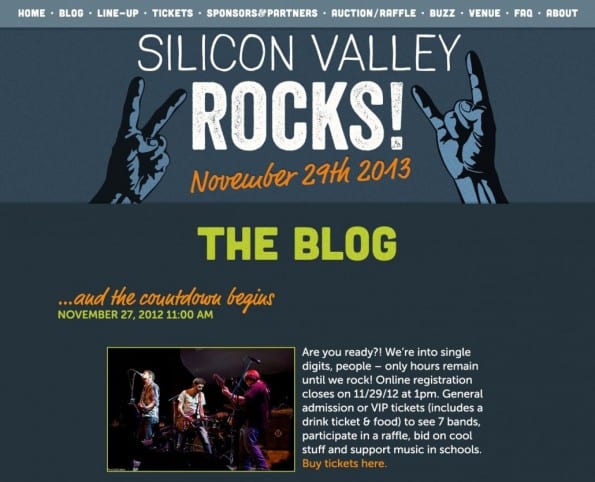 Blog design van Silicon Valley Rocks