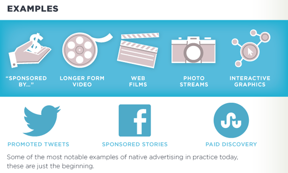 Verschillende categorieën native advertising (klik voor complete infographic).