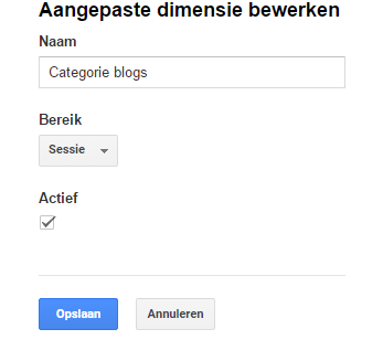 aangepaste dimensie