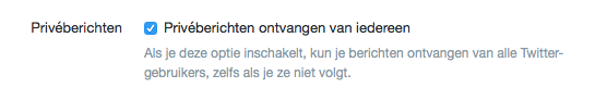 twitter dm van iedereen ontvangen