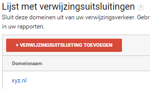 Cross domain tracking verwijzingsuitsluiting