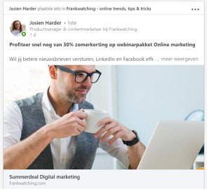 screenshot post groep in tijdlijn