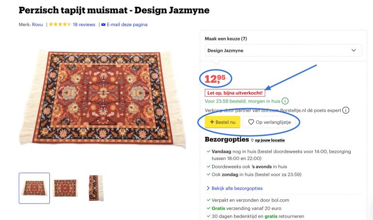 Online beïnvloeding door Bol.com.