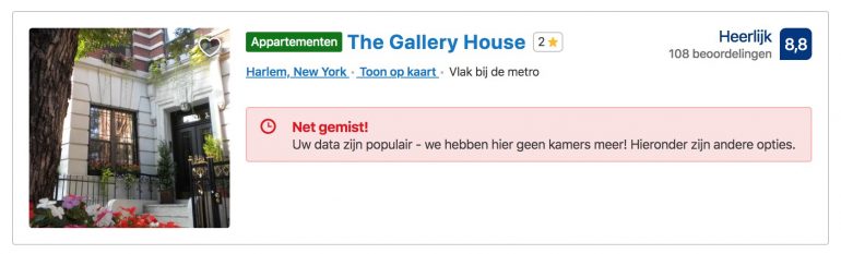 Online beïnvloeding door Booking.com