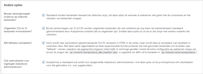 Andere opties.