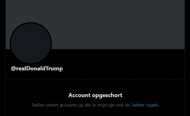 Opgeschorte twitter account van Donald Trump