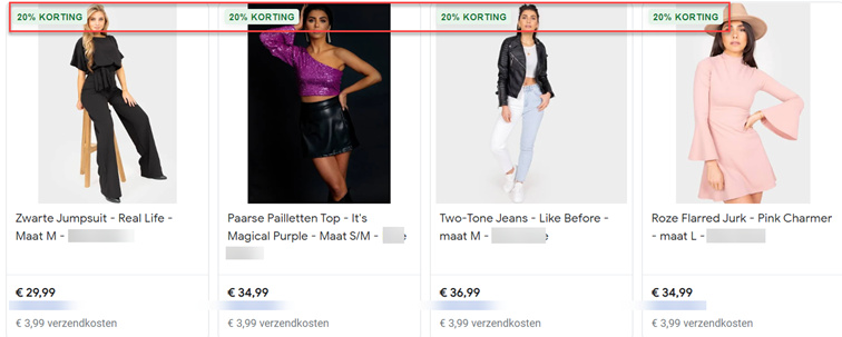 Google Shopping-voorbeeld.