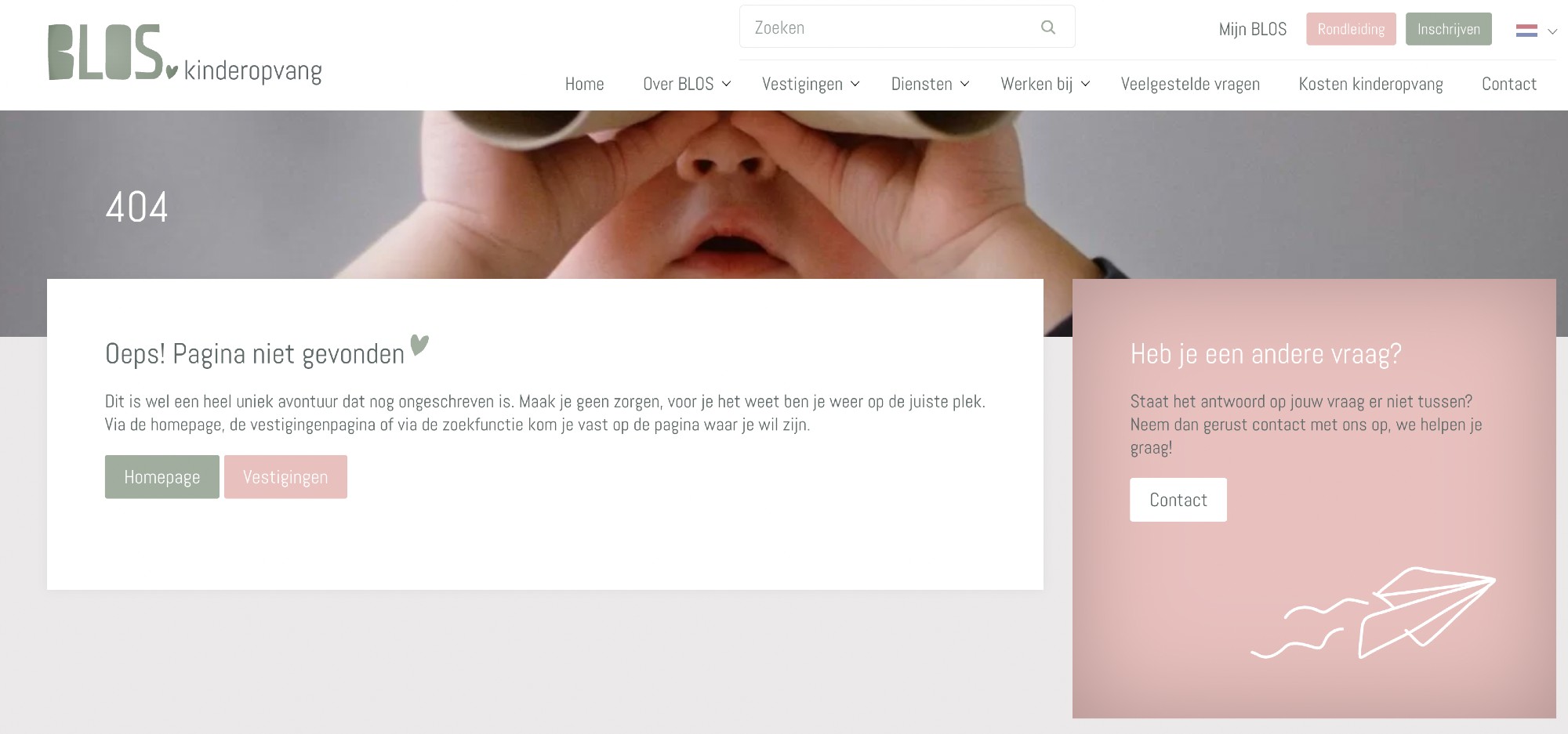 Screenshot van BLOS Kinderopvang.