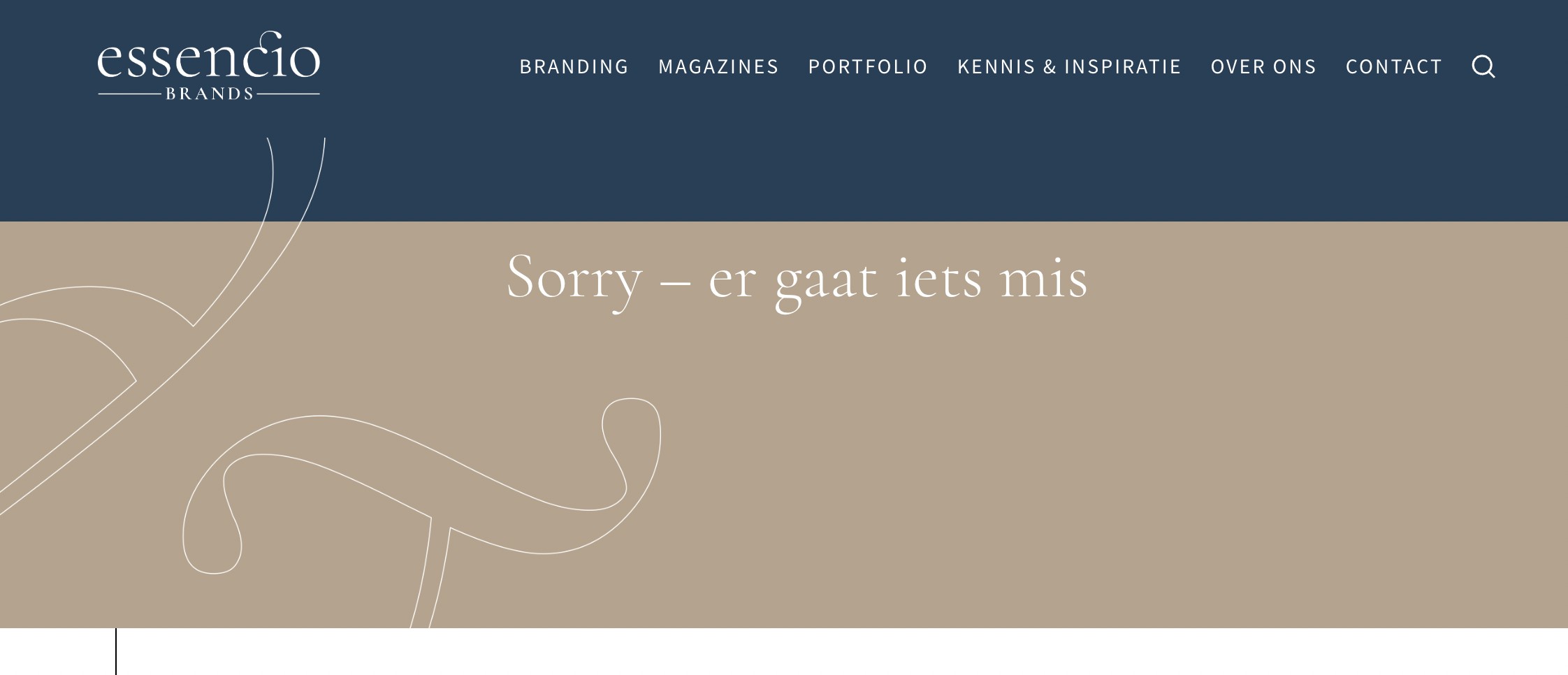 Screenshot van de website van essencio.