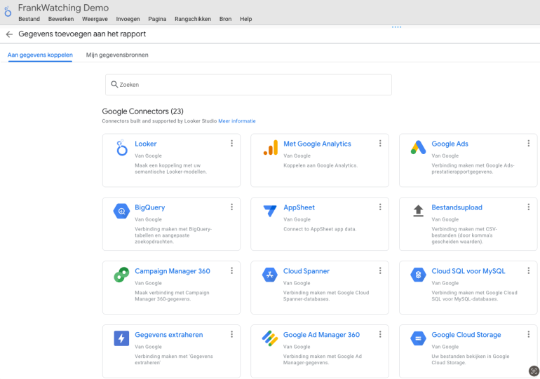 Google connectors. 
